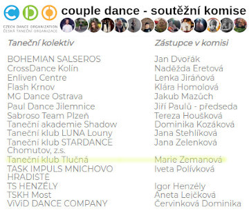 Czech Dance Oraganization - soutěžní komise Couple